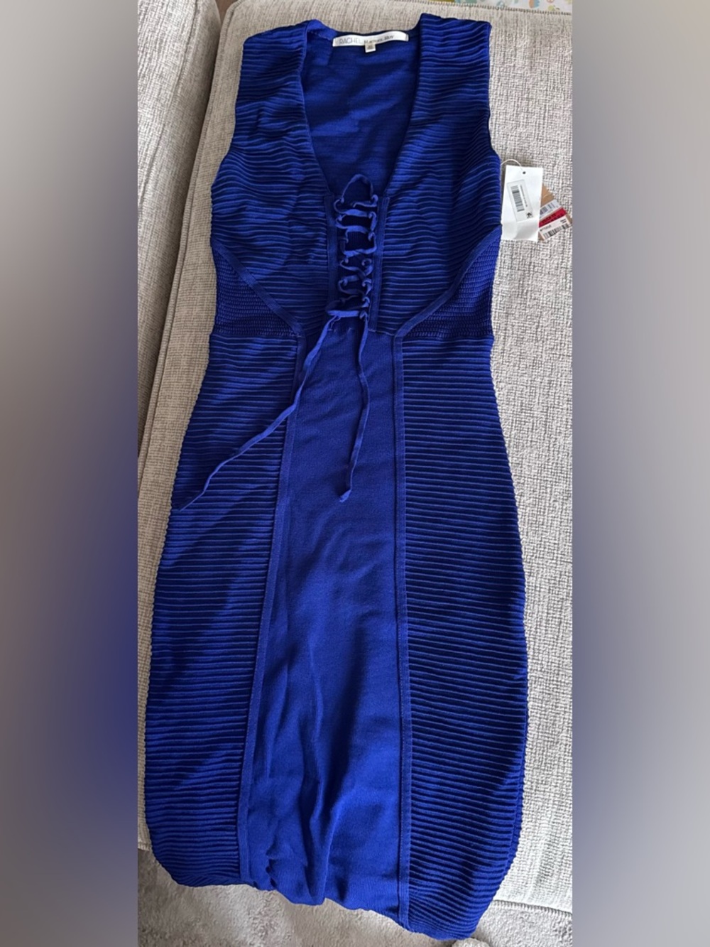 Rache Roy Women’s Royal Blue Lace-Up Bodycon Dress